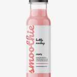 Red smoothie bottle mockup