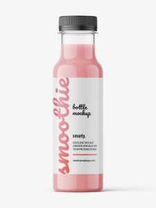 Red smoothie bottle mockup