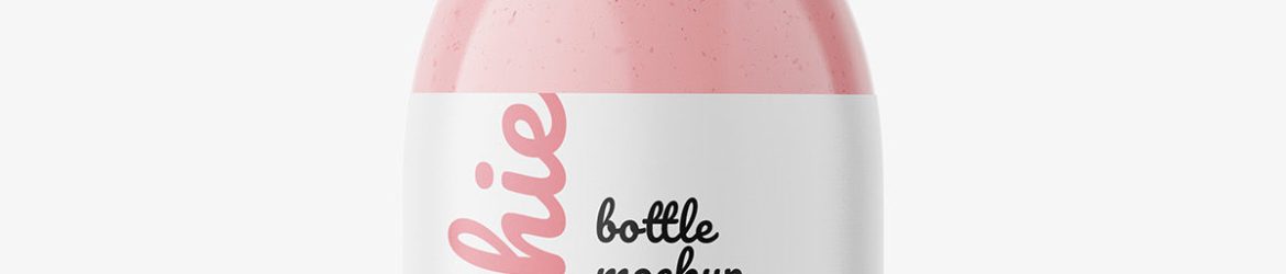 Red smoothie bottle mockup