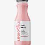 Red smoothie bottle mockup