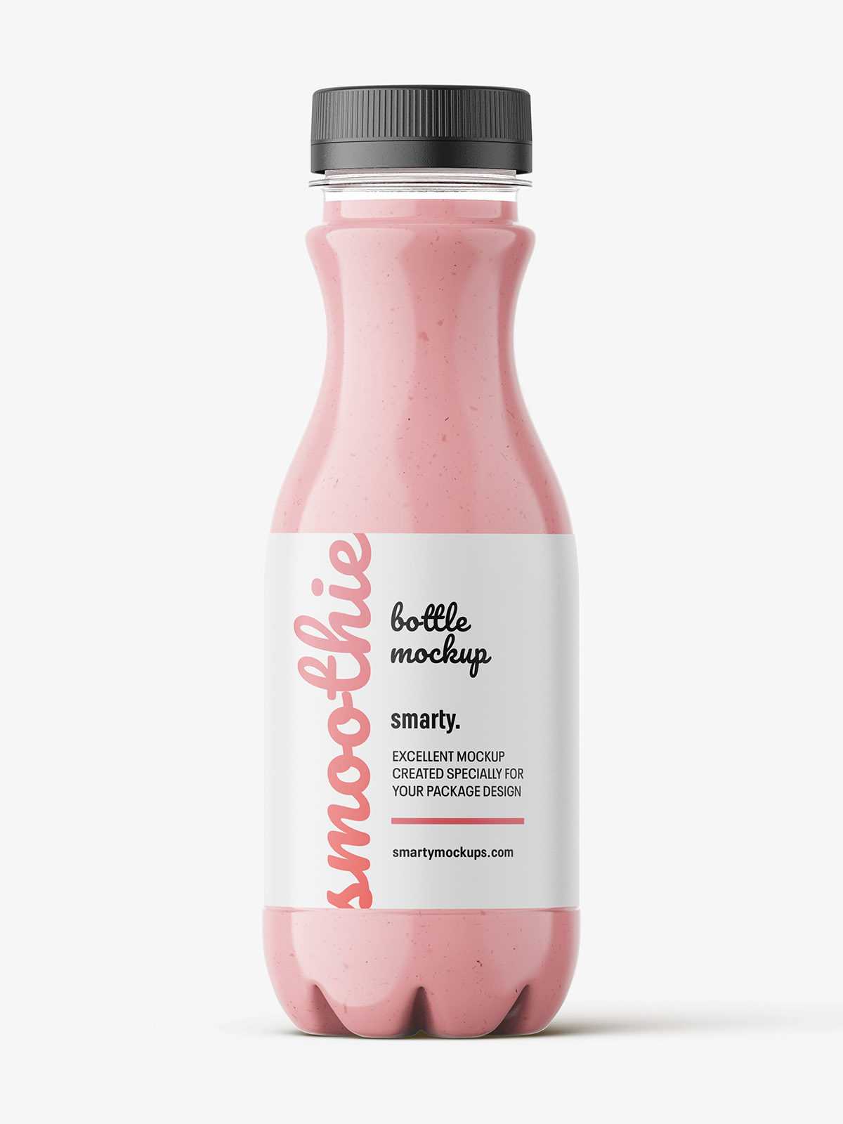 Red smoothie bottle mockup