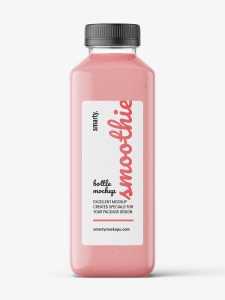 Red smoothie bottle mockup