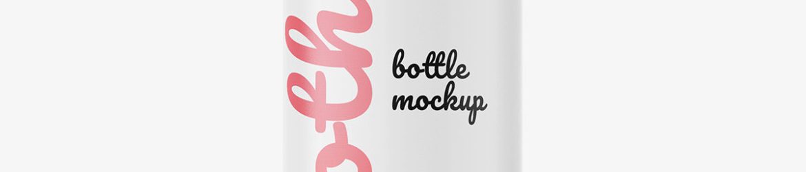 Red smoothie bottle mockup