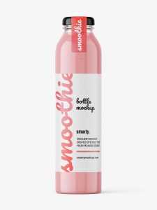 Red smoothie bottle mockup