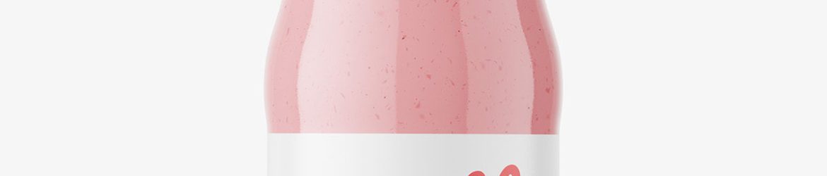 Red smoothie bottle mockup