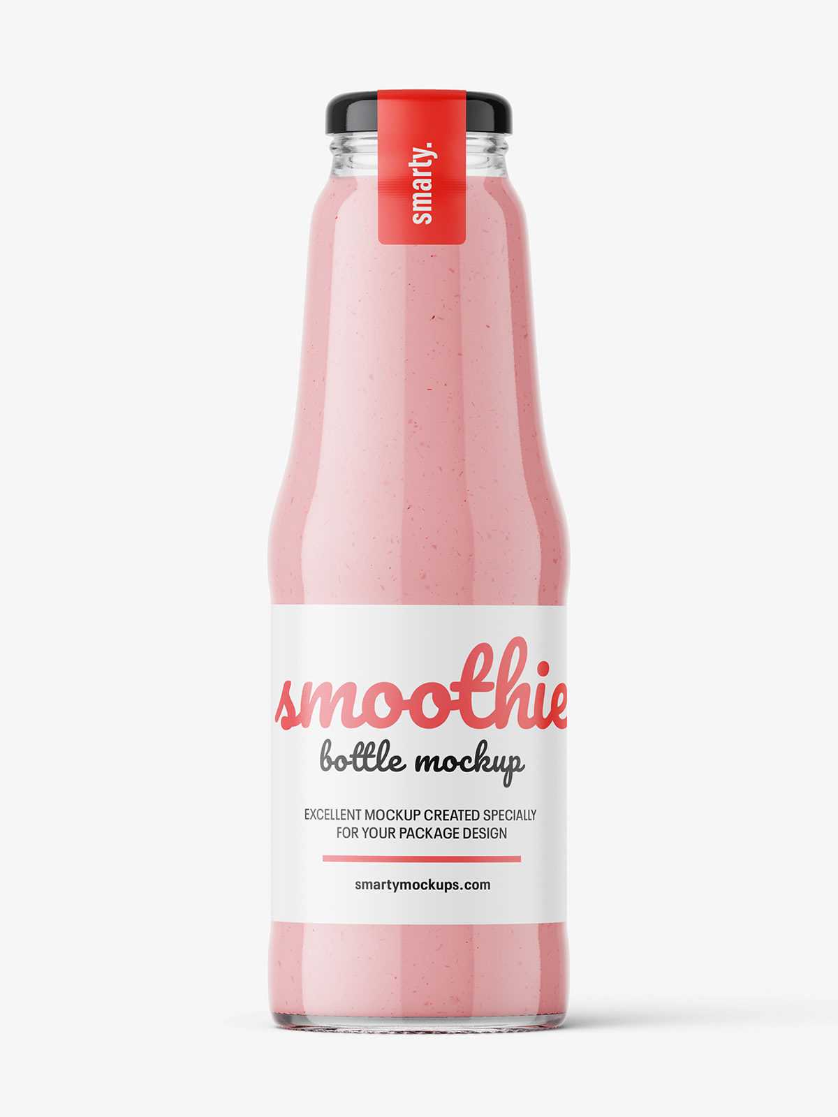 Red smoothie bottle mockup