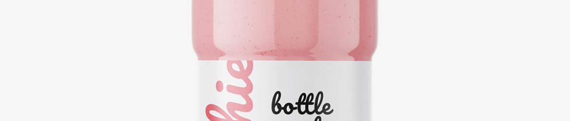 Red smoothie bottle mockup