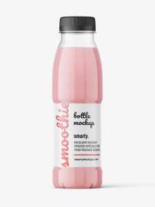 Red smoothie bottle mockup