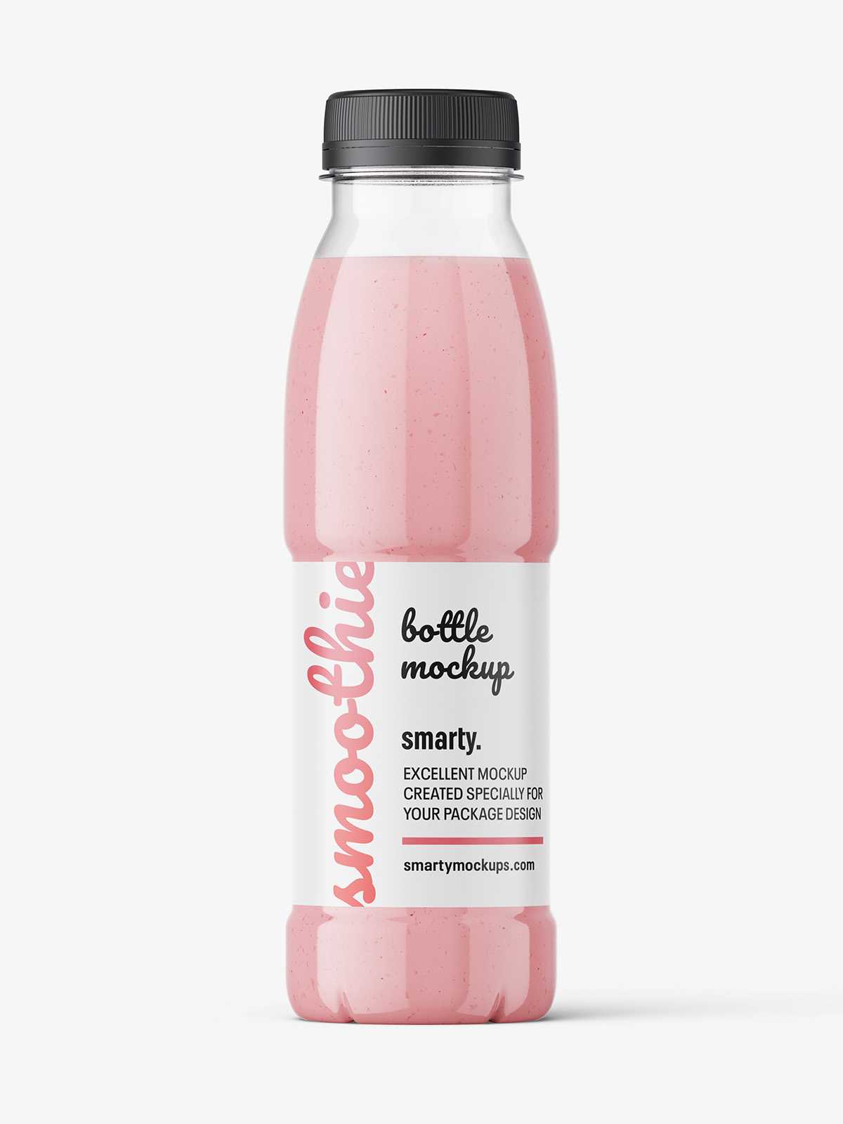 Red smoothie bottle mockup