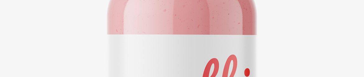 Red smoothie bottle mockup