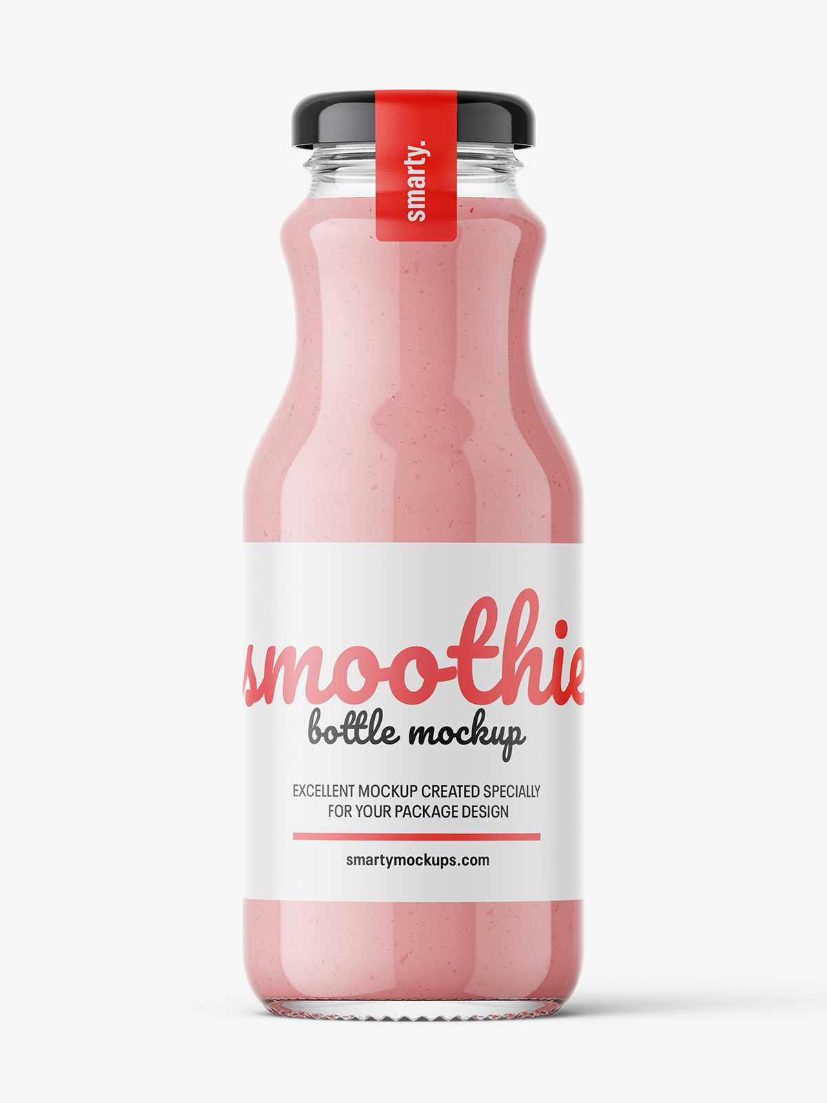 Red smoothie bottle mockup