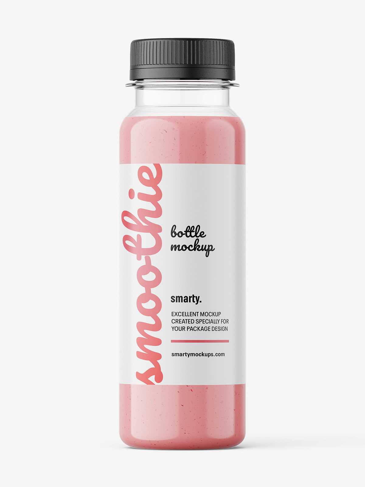 Red smoothie bottle mockup