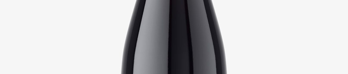 Red wine bottle with crown cap mockup