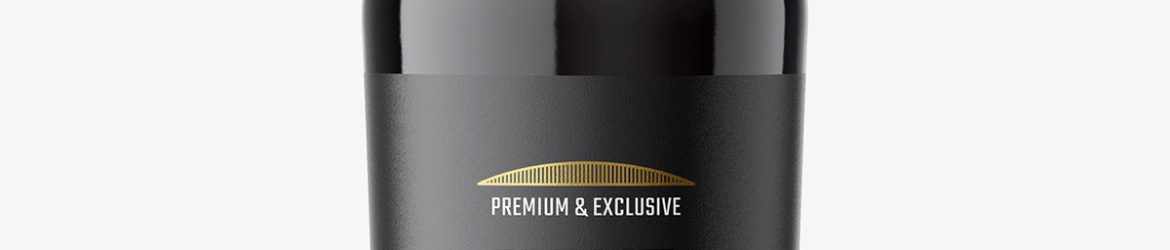 Red wine bottle with wax seal mockup