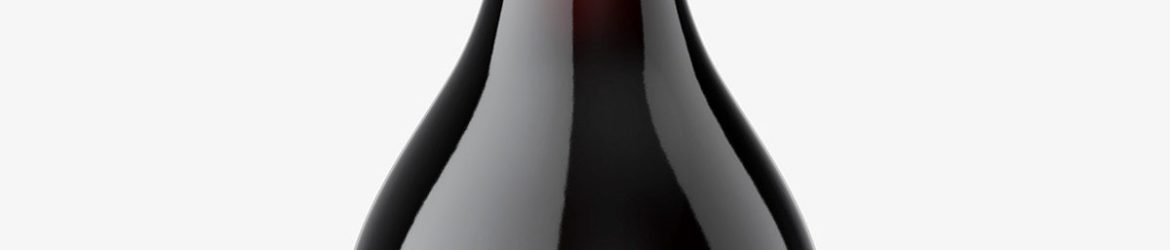 Red wine bottle with wax seal mockup