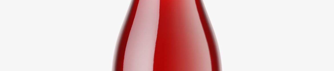 Red wine in clear bottle mockup