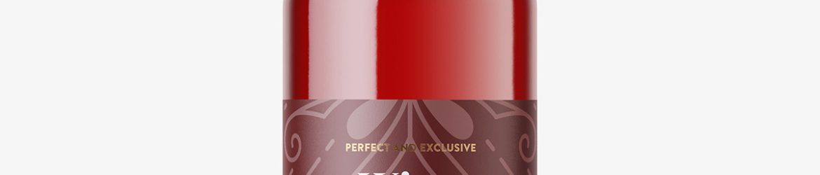 Red wine in clear bottle mockup Red wine in clear bottle mockup