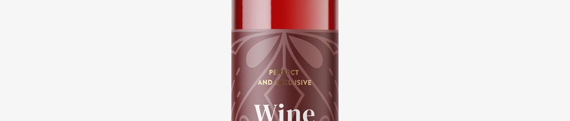 Red wine in clear bottle mockup Red wine in clear bottle mockup