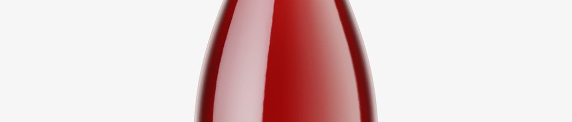 Red wine in clear bottle mockup