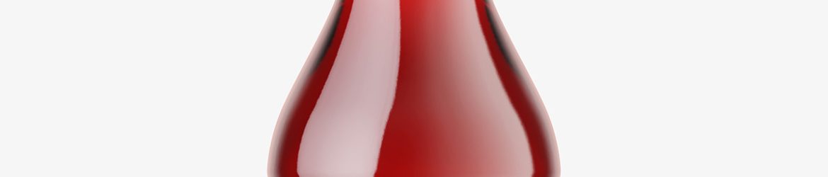 Red wine in clear bottle mockup