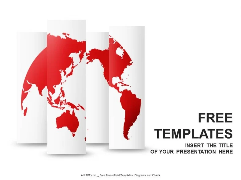 Red World Map PowerPoint Templates Design