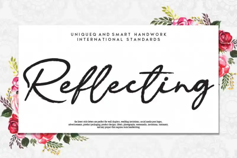 Reflecting Handwritten Font