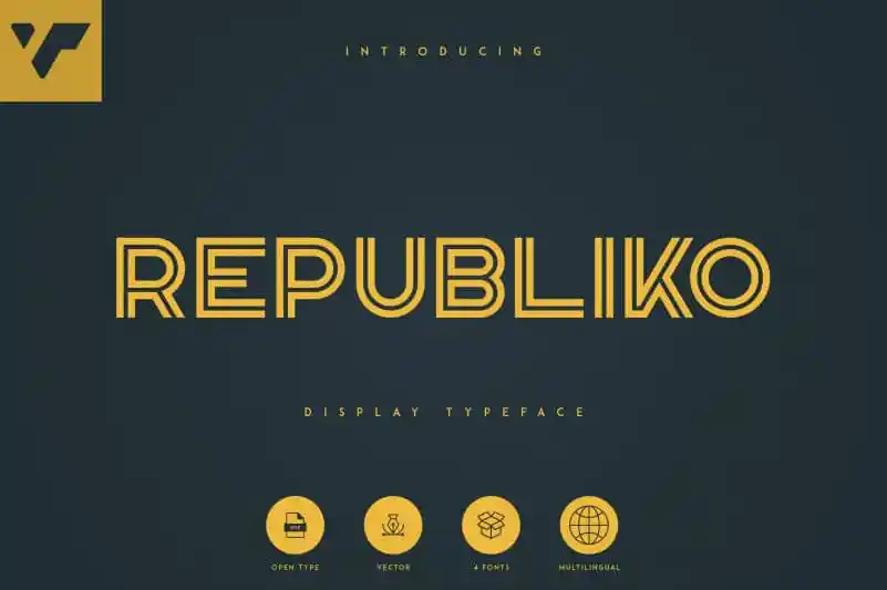 Republiko Display Typeface - 4 Styles