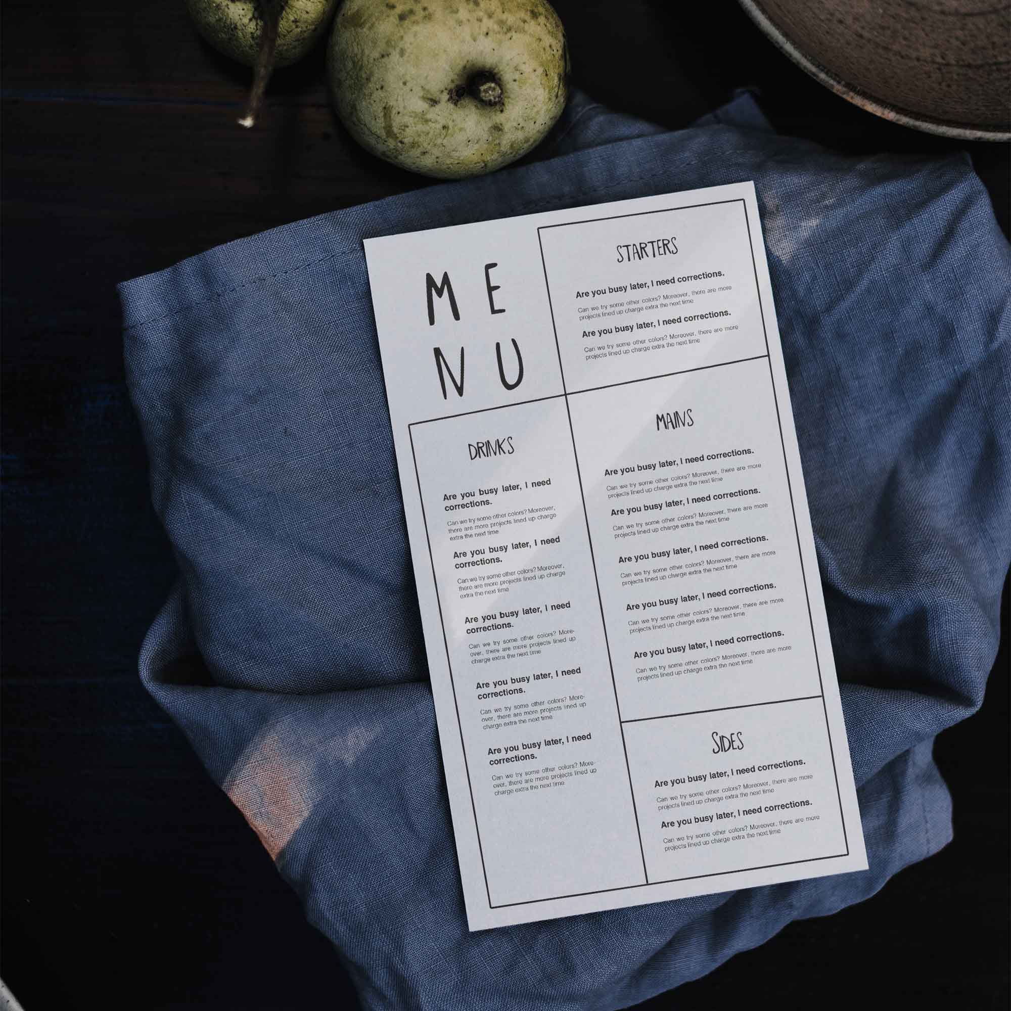 Restaurant Menu Mockup