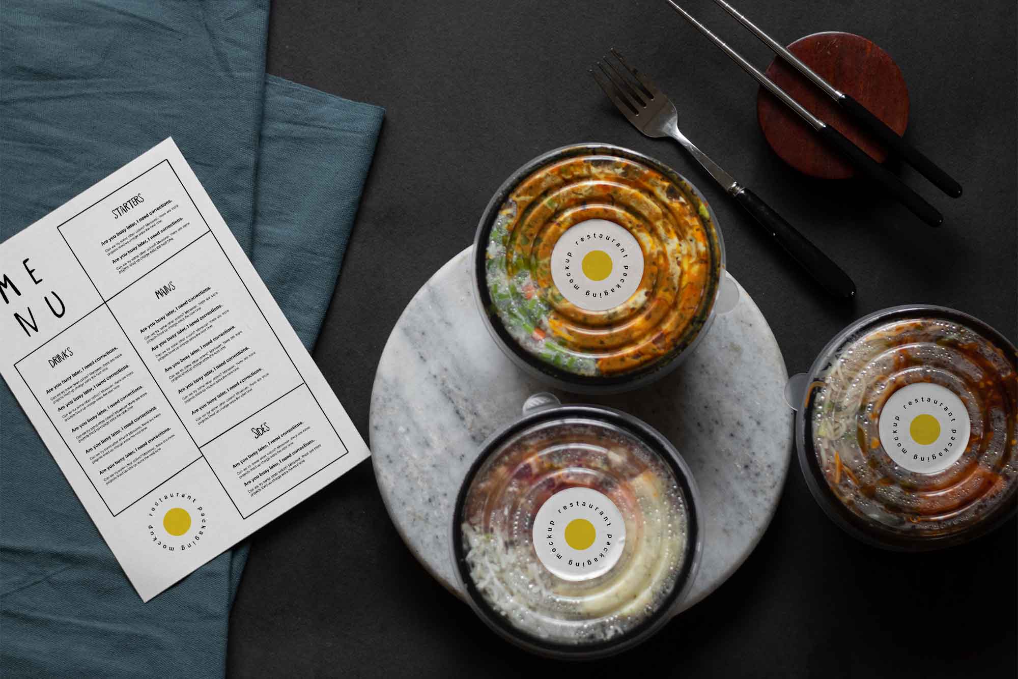Restaurant Packaging Mockup
