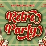 Retro Party Script Font - Fonte Grátis Retro Party Script Font