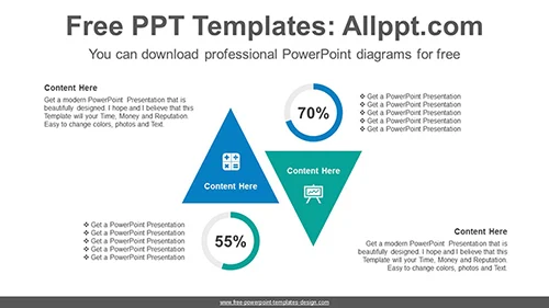 Reverse-facing triangle PowerPoint Diagram Template