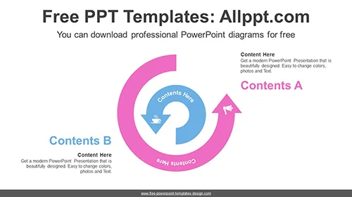 Reverse Rotation Circular Arrows PPT Diagram