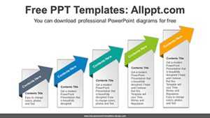 Ribbon Arrow Staircase PowerPoint Diagram