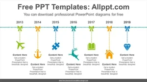Ribbon decoration PowerPoint Diagram Template