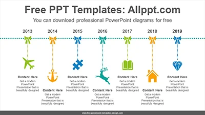 Ribbon decoration PowerPoint Diagram Template