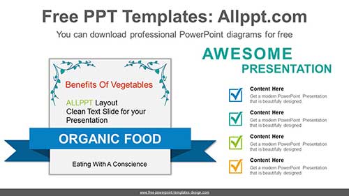 Ribbon Decorative Card PPT Diagram