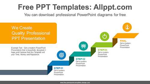 Ribbon stair PowerPoint Diagram Template