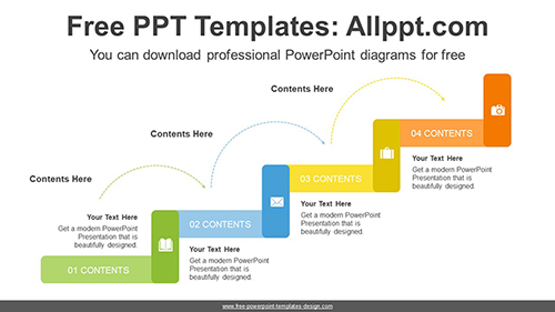 Ribbon Stair PowerPoint Diagram