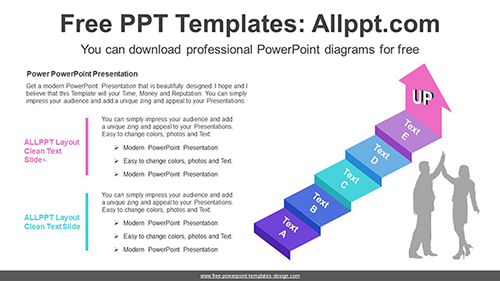 Ribbon Stairs Arrow PowerPoint Diagram