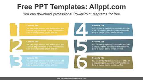 Ribbon Text boxes PowerPoint Diagram Template