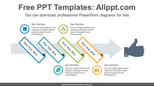Ribbon wrapped arrow PowerPoint Diagram Template