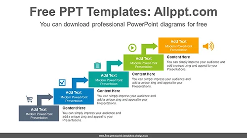 Right angle arrow banner PowerPoint Diagram Template