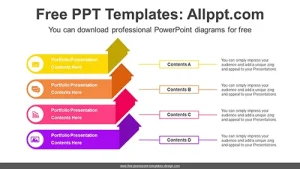 Right Angles Folded Ribbon PowerPoint Diagram