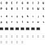 Mapa de caracteres da fonte Right Beginning Font