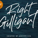 Right Gilligant Brush Font - Fonte Grátis Right Gilligant Brush Font