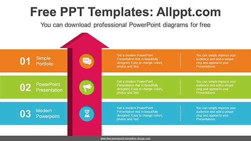 Rising Arrow Banner PowerPoint Diagram