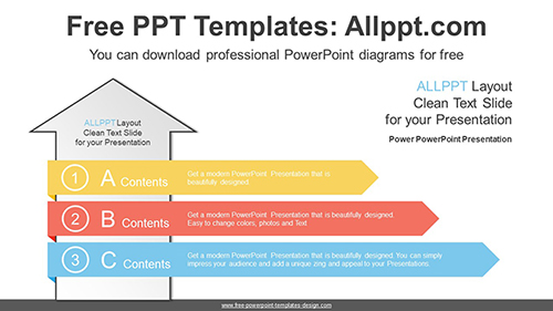 Rising Arrow Banner PPT Diagram