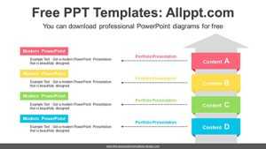 Rising Arrow Banners PowerPoint Diagram Template