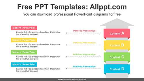 Rising Arrow Banners PowerPoint Diagram Template