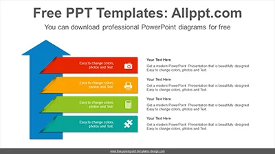 Rising arrow banners PowerPoint Diagram Template